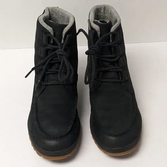 Sperry Maritime Cruz Lace-Up Ankle Boots, Black Leather, Women's 9.5 M