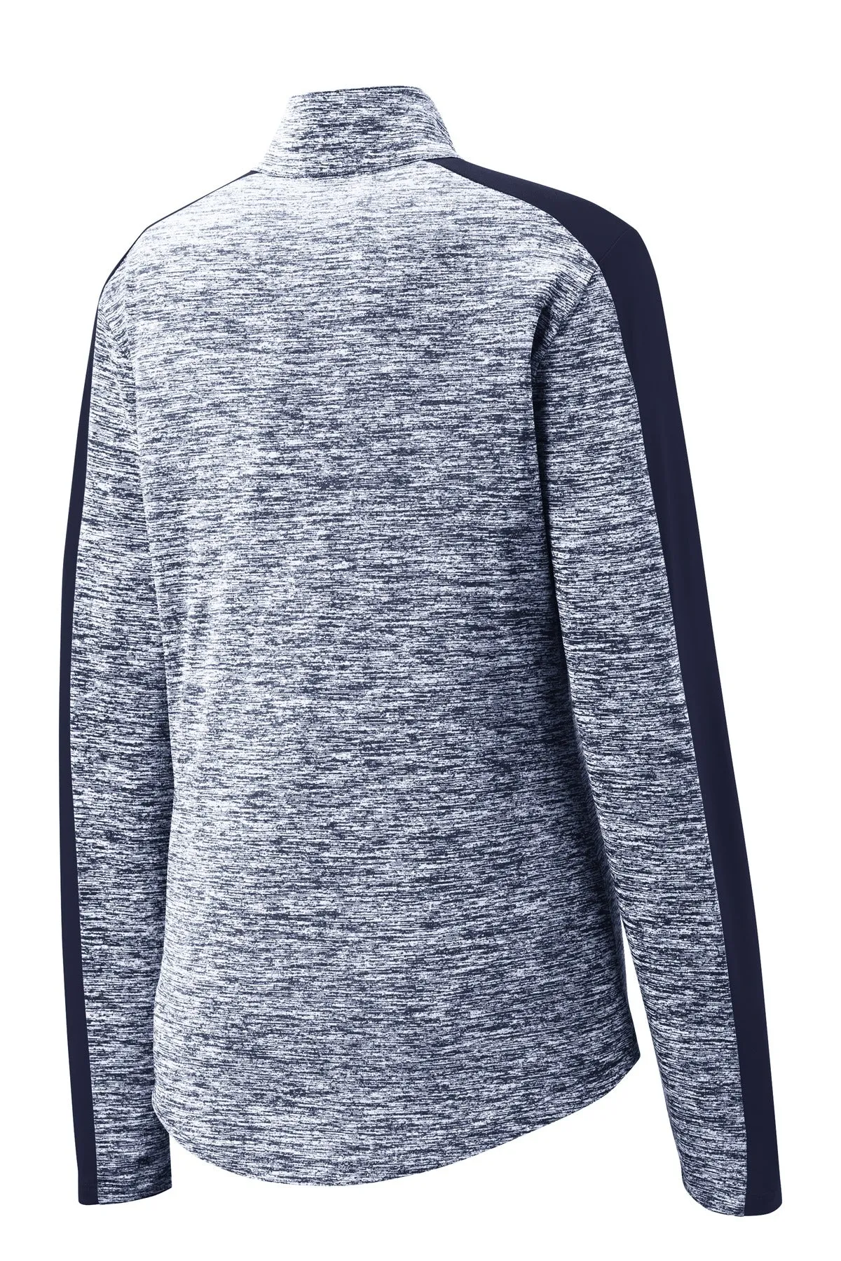 Sport-Tek Women's PosiCharge Electric Heather Colorblock 1/4-Zip Pullover. LST397 True Navy Electric/ True Navy