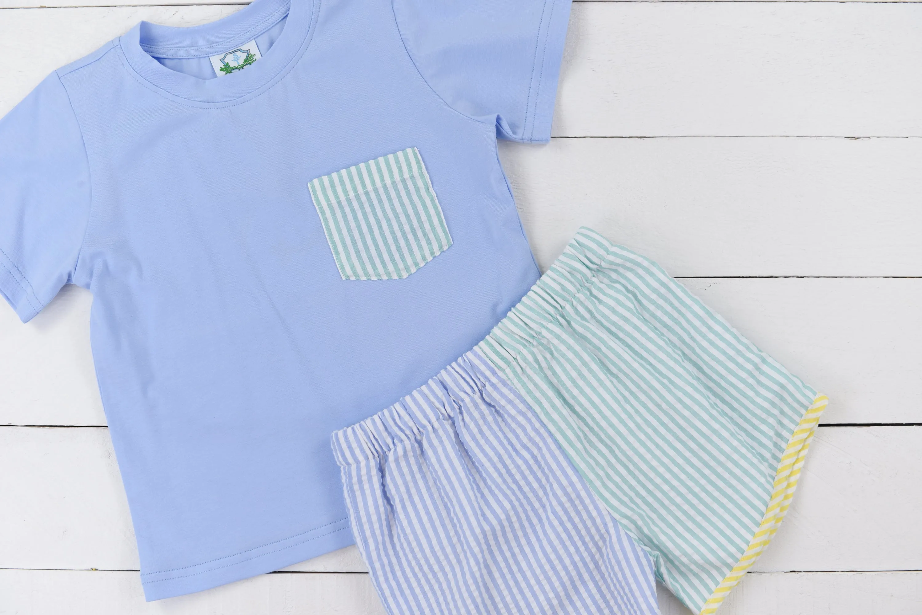 Spring Colorblock Boys Short Set