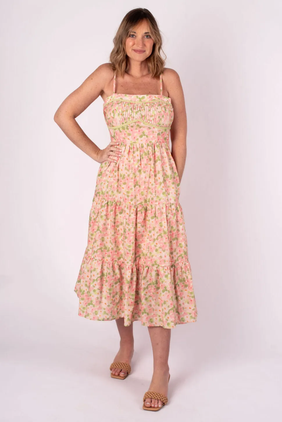 Spring Vibes Floral Midi Dress