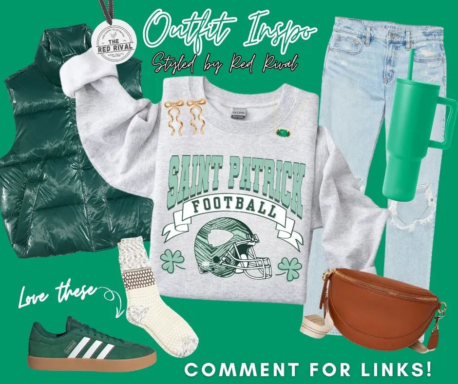 St Patrick Football Zebra Helmet Ash Tee or Sweatshirt