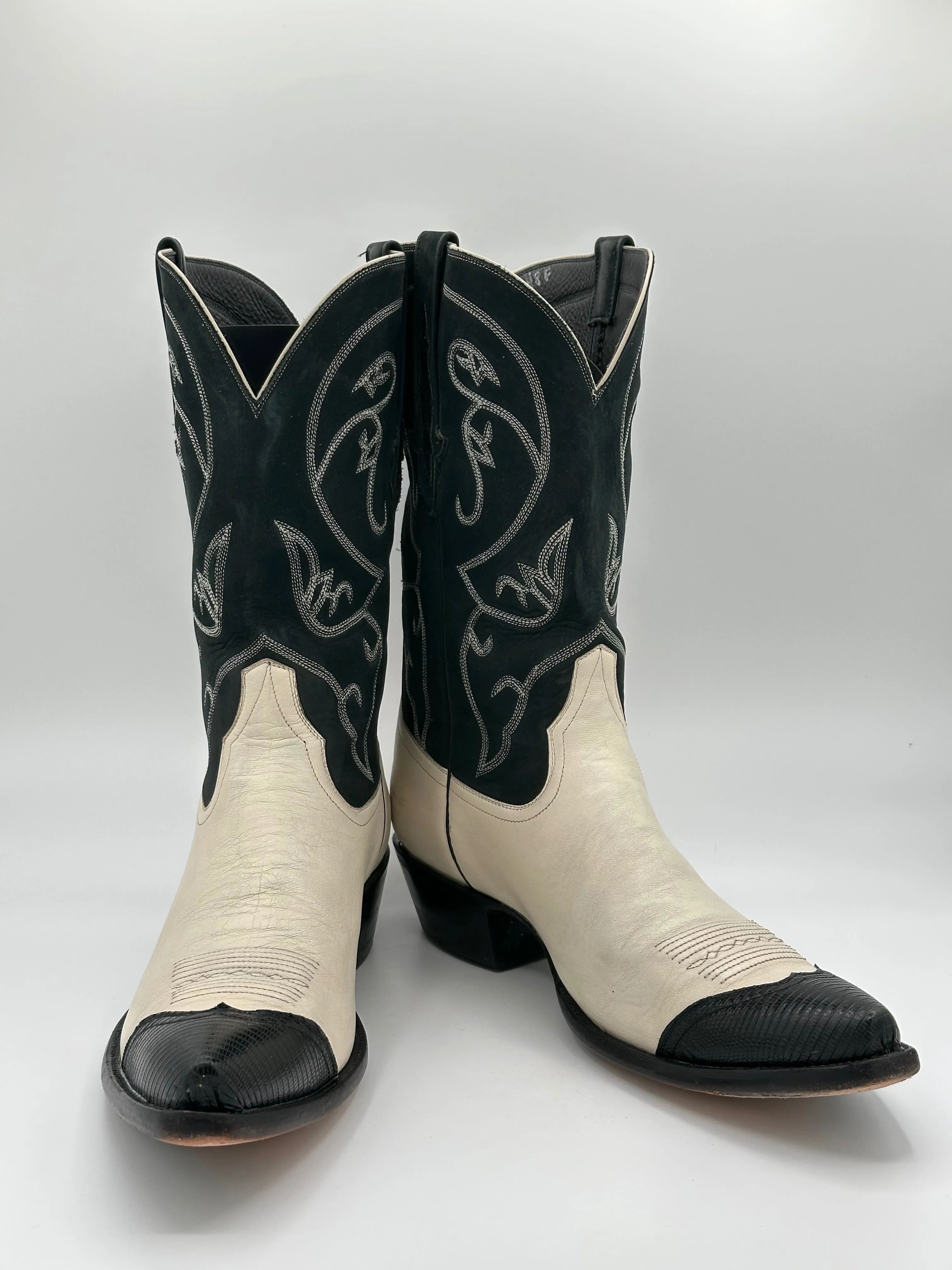 Stallion Custom Teju Lizard Wingtip and Suede Cowboy Boots size 12 D