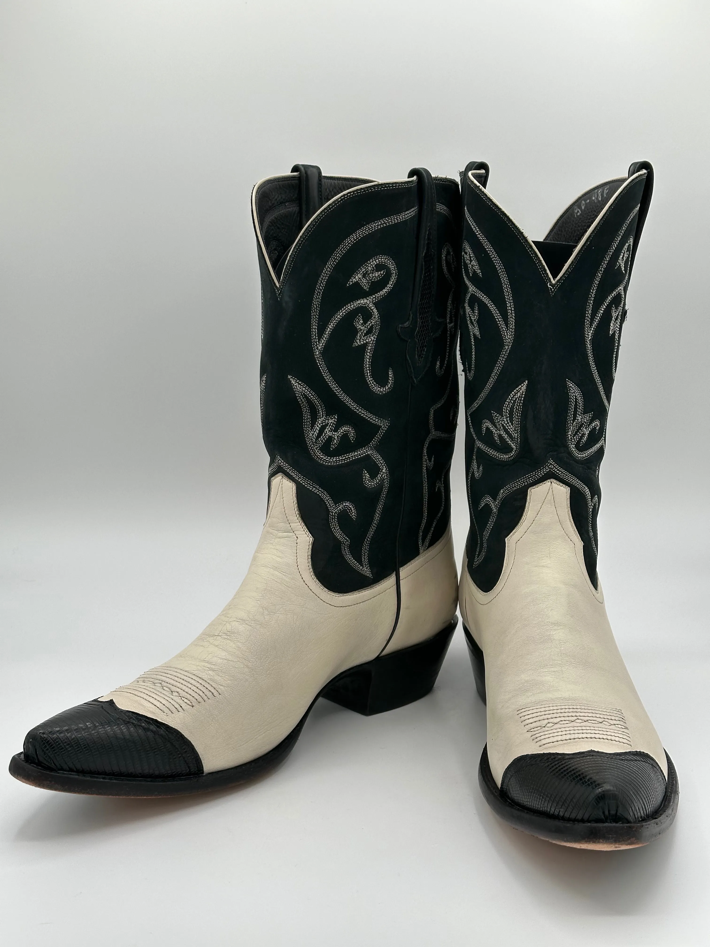 Stallion Custom Teju Lizard Wingtip and Suede Cowboy Boots size 12 D
