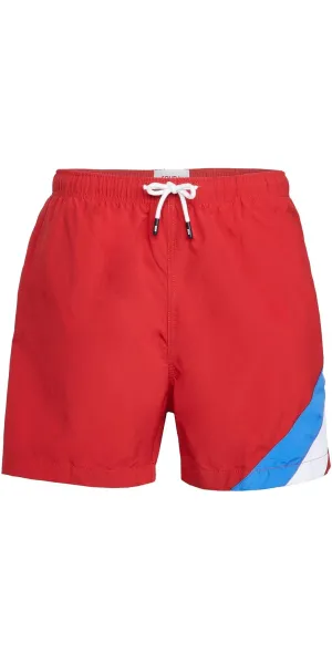 Sundbuxur Herra Solid and Striped The Classic - Poppy Colorblock