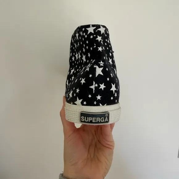Superga Black Star High-Top Sneakers