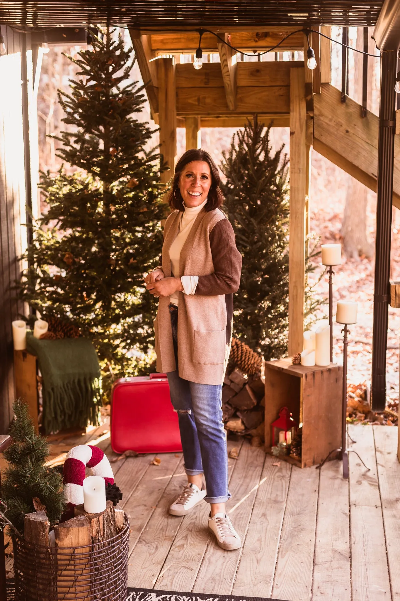 Taupe   Brown Colorblock Cardigan