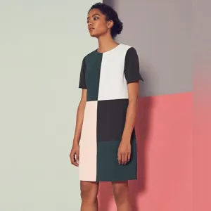 Ted Baker Ardell Colorblock Shift Mini Dress Crepe Size
