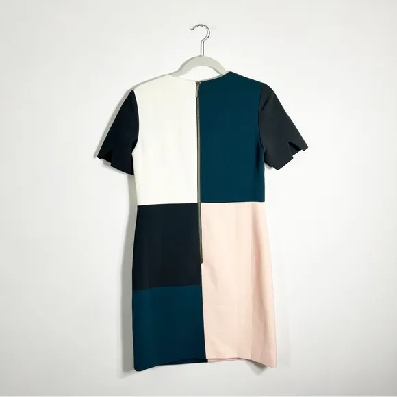 Ted Baker Ardell Colorblock Shift Mini Dress Crepe Size