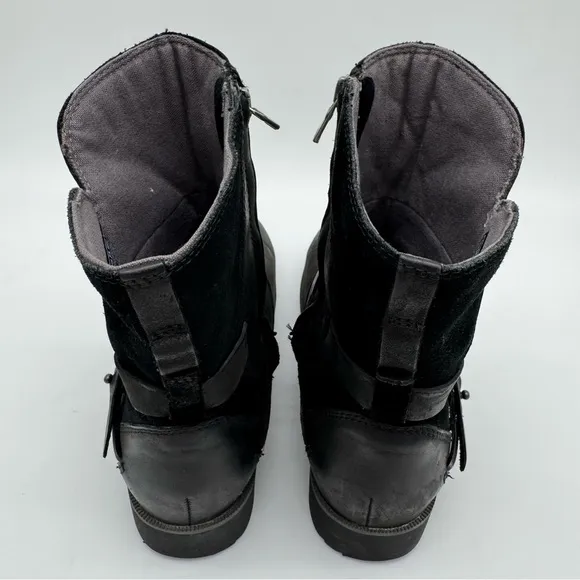 Teva De La Vina Black Leather Suede Boots Size 7