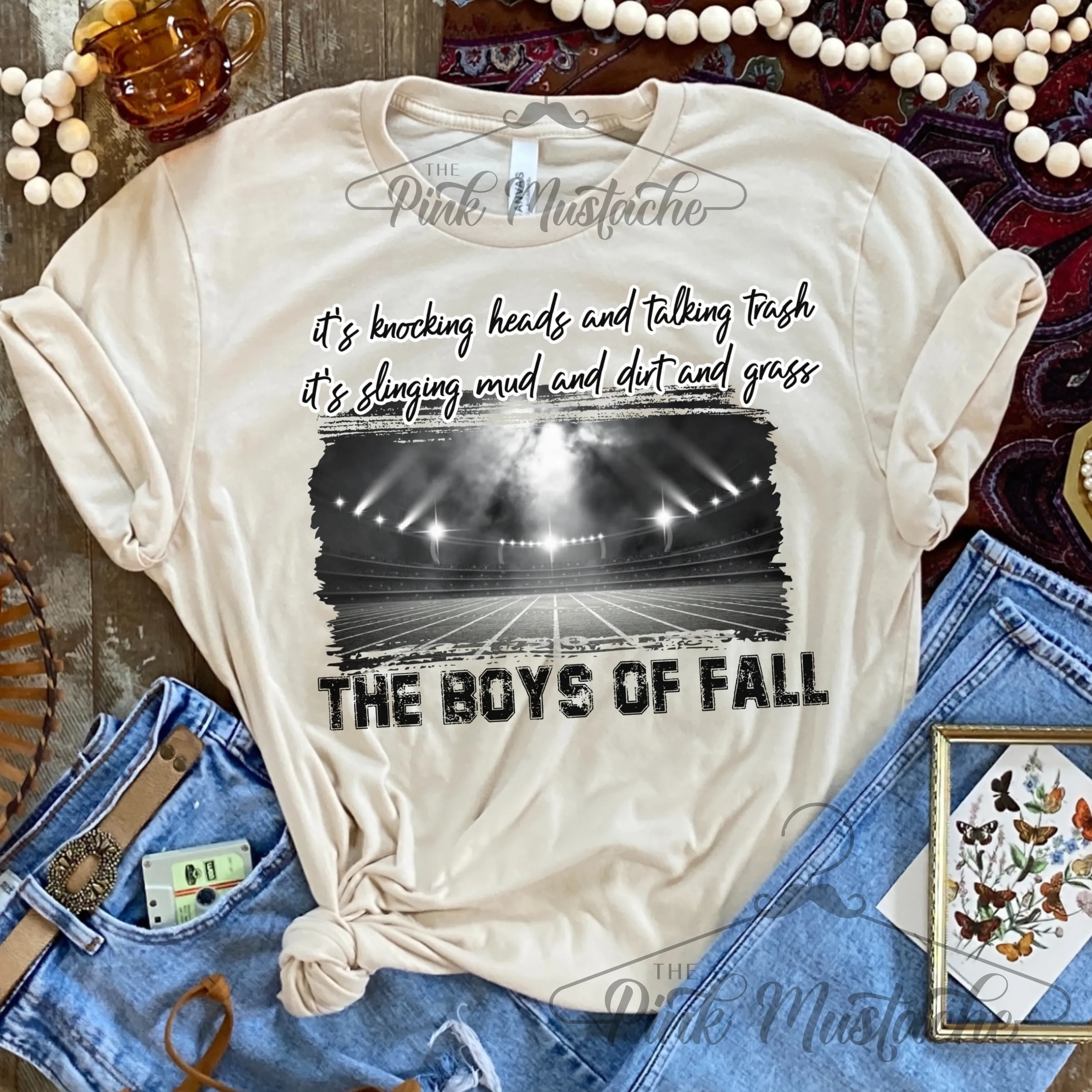The Boys Of Fall Football Bella Canvas Shirt/ It's Knocking Heads and Talking Trash , It's Slinging Mud and Dirt And Grass Shirt