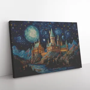 The Castle Starry Night Canvas Print
