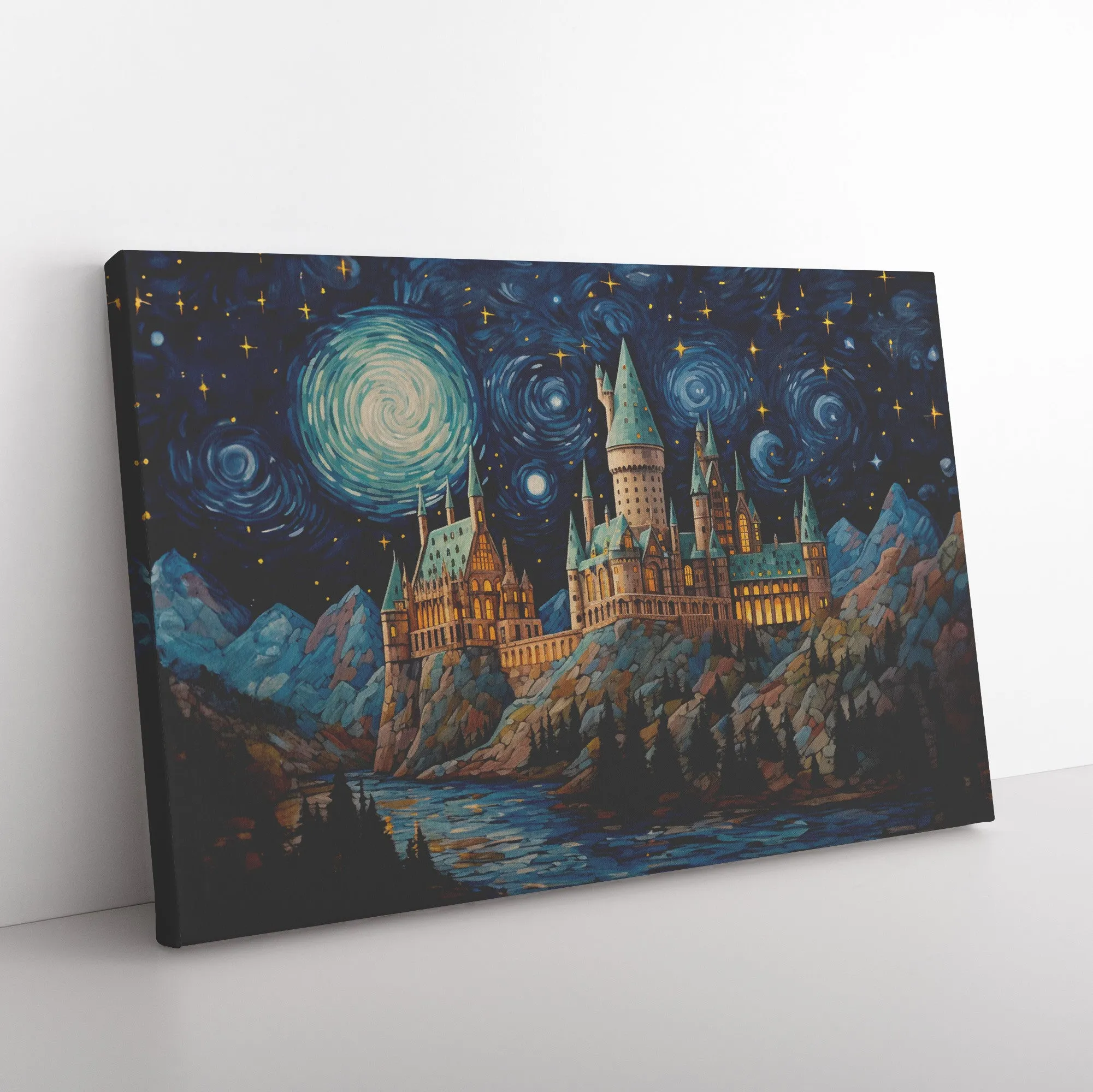 The Castle Starry Night Canvas Print