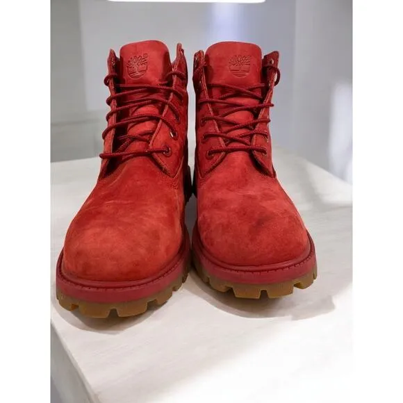 Timberland‎ 50th Anniversary Premium 6&quot; Red Waterproof Boots Boys Girls Size 4