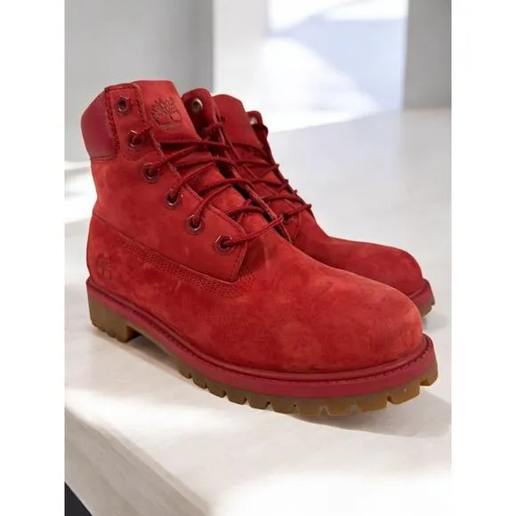 Timberland‎ 50th Anniversary Premium 6&quot; Red Waterproof Boots Boys Girls Size 4
