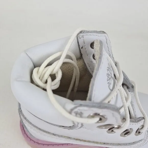 Timberland 6In Classic TODDLER Casual Boots Outdoors White Leather