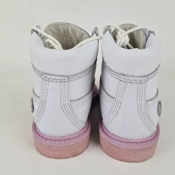 Timberland 6In Classic TODDLER Casual Boots Outdoors White Leather