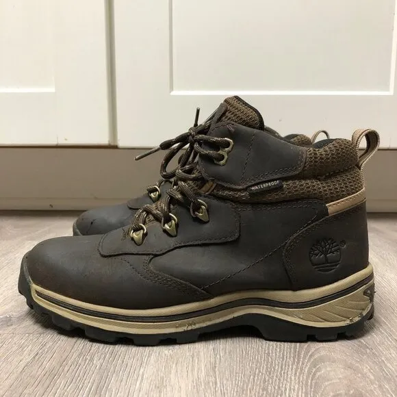 Timberland Boys Size 4.5 Boots Waterproof Hiking Lace Up Outdoor Shoes