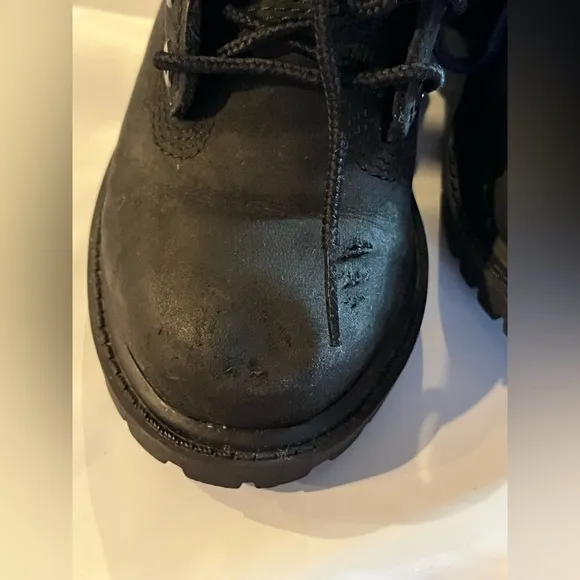 Timberland Waterproof BLACK Nubuck Toddler Boots 12807 Size 7 PRIMALOFT lace Up