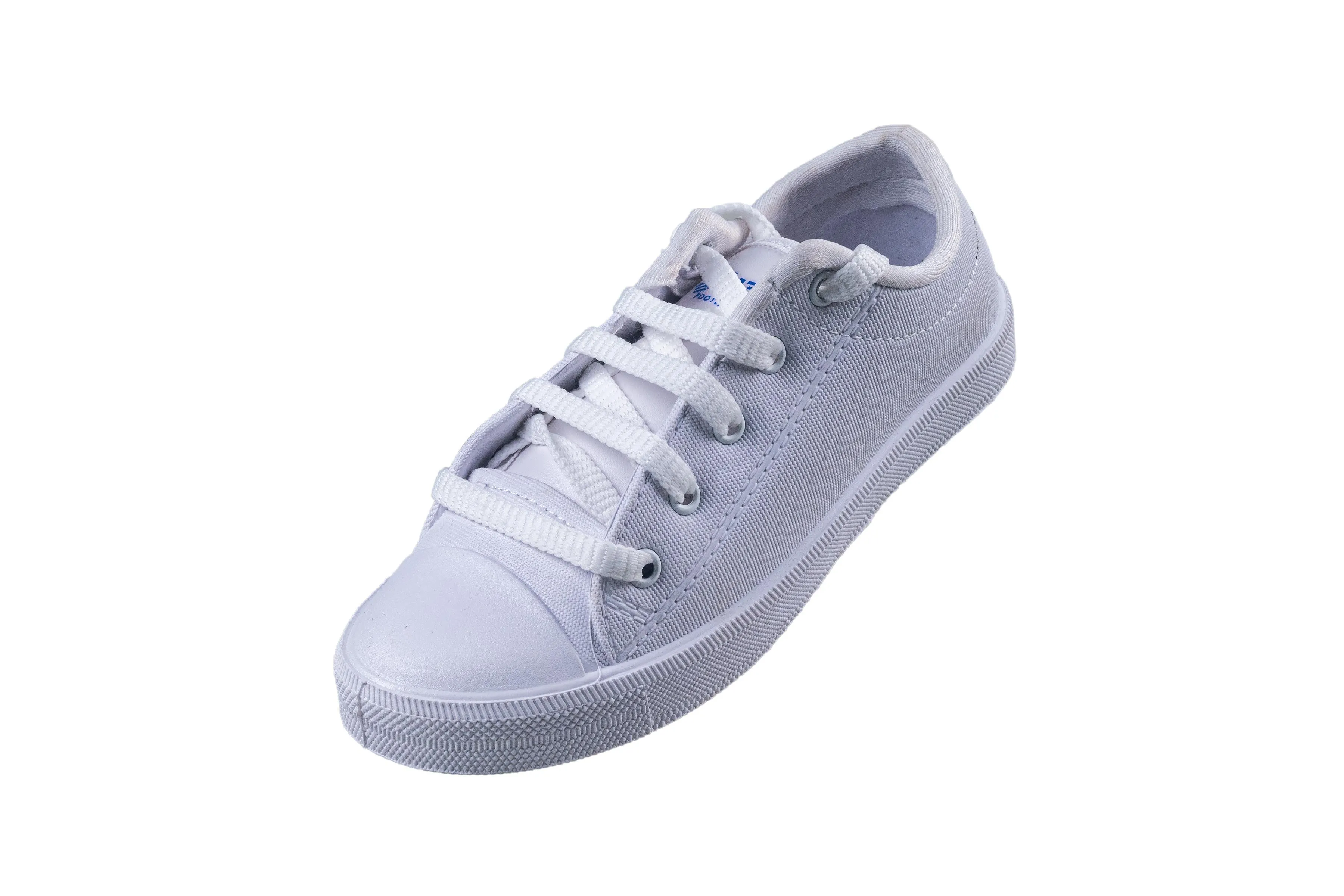 Titas White Canvas School Shoe