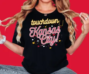TOUCHDOWN KANSAS CITY CONFETTI BLACK TEE