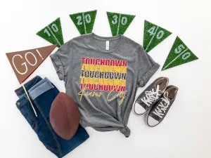 Touchdown Repeat w/ Leopard Center Grey Tee