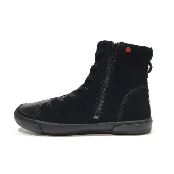 UGG I Heart Hi-Top Glitter Sneakers Booties -Black Suede -Big Girl US 5 -NEW