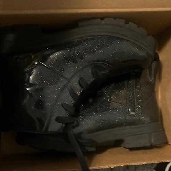 UGG Kids Black Glitter Boots