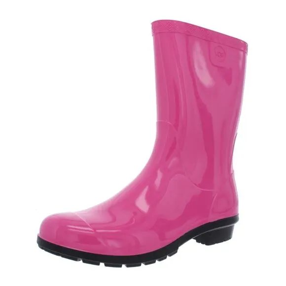UGG Kids Girls Mid Calf Rain Boots Raana Size US 6 Pink Waterproof