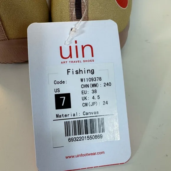 UIN Women's Walking Shoes Canvas Comfort Sneaker FISHING SIZE: 7