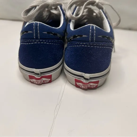 Vans Off the Wall Navy Blue White Black Checkered Lace-up Kid’s Size 11.5