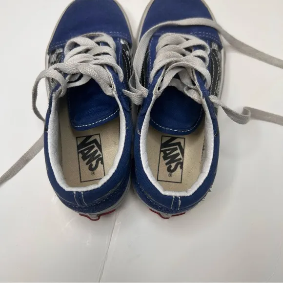 Vans Off the Wall Navy Blue White Black Checkered Lace-up Kid’s Size 11.5