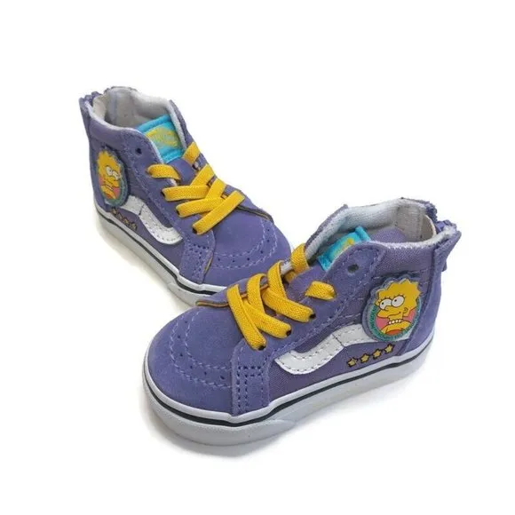 Vans Sk8 Hi Canvas Skateboard Shoes The Simpsons Lisa 4 Prez 721356 Toddler Sz 4