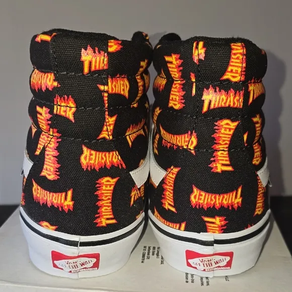 Vans Thrasher Black and Orange High-Top Sneakers