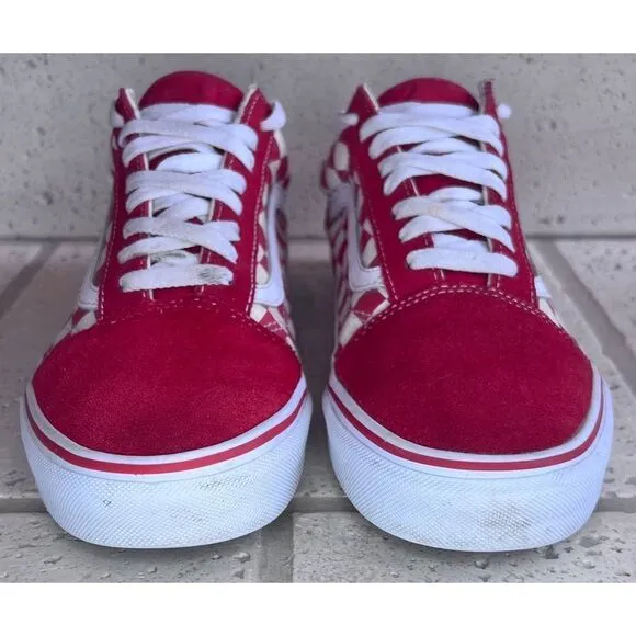 Vans Unisex Old Skool (Primary Check) Red Skate Shoe Men’s Sz 9.5/Women’s Sz 11
