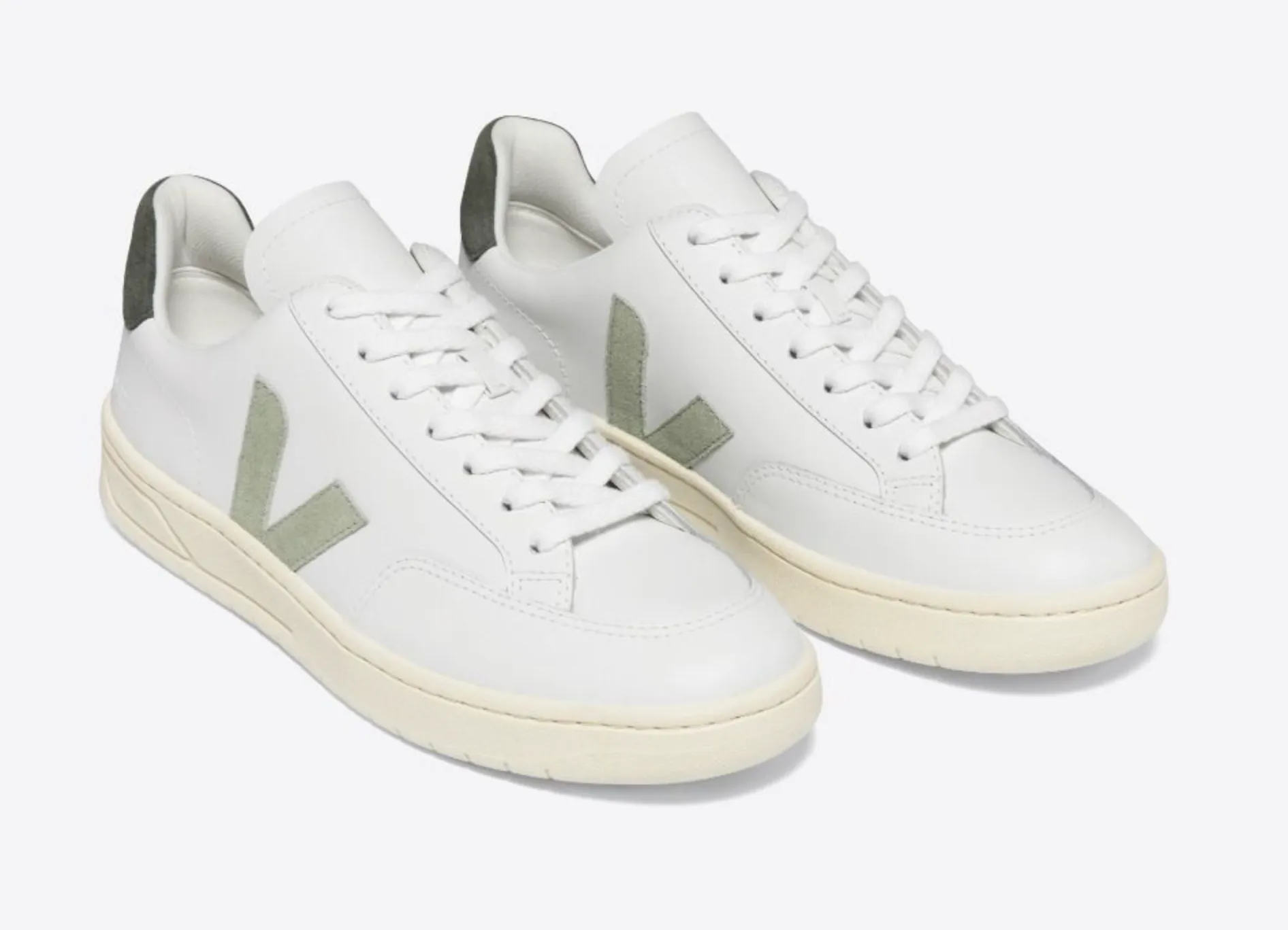 Veja Men's V-12 Leather White Clay Mud