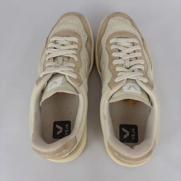 Veja V-90 Sneakers Womens 7 Leather Low Top Lace Up Beige White