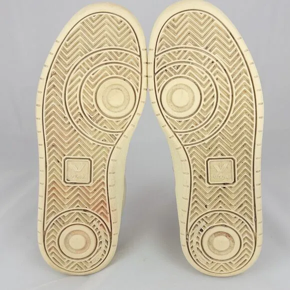 Veja V-90 Sneakers Womens 7 Leather Low Top Lace Up Beige White