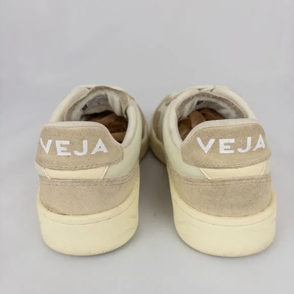 Veja V-90 Sneakers Womens 7 Leather Low Top Lace Up Beige White