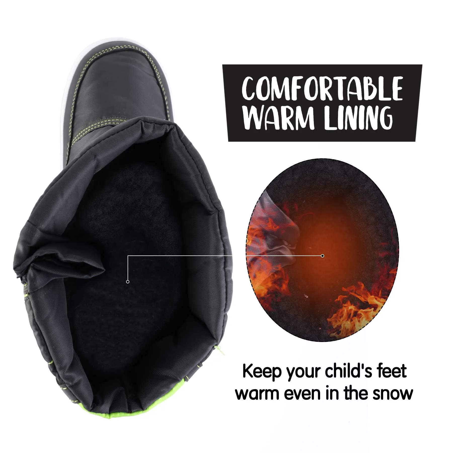 Velcro Side Zipper Outdoor Waterproof Snow Boots