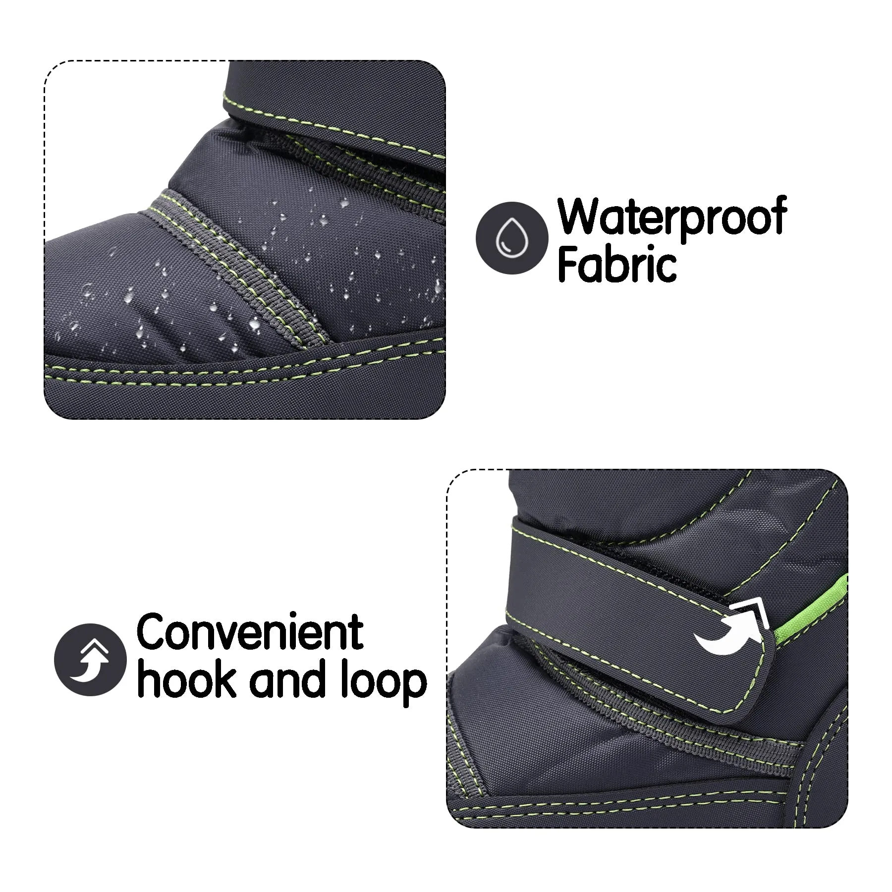 Velcro Side Zipper Outdoor Waterproof Snow Boots