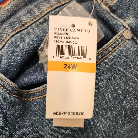 Vince Camuto NWT Ankle Denim Mid Indigo Pant