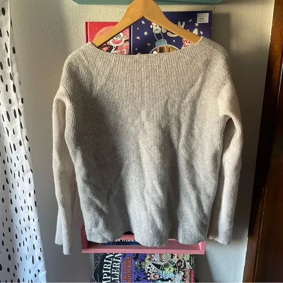 Vince colorblock arm ribbed wool sweater