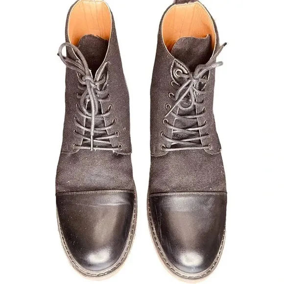 Vintage Foundry Co Men's Black, Gray, &amp; Tan Seth Lace-Up Boots