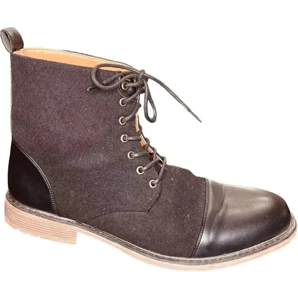 Vintage Foundry Co Men's Black, Gray, &amp; Tan Seth Lace-Up Boots