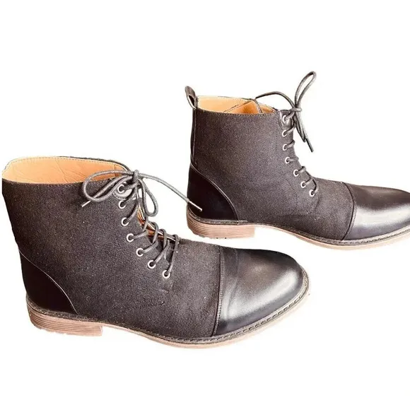 Vintage Foundry Co Men's Black, Gray, &amp; Tan Seth Lace-Up Boots