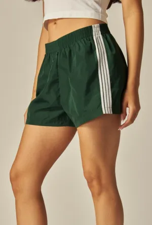 Vintage Green 4 Stripe Woven Track Shorts 2/14/25 9602
