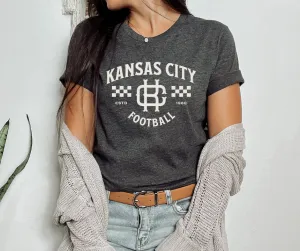 Vintage Kansas City Football Dark Heather Grey Tee