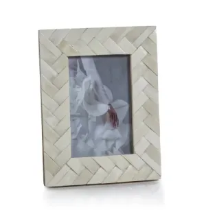 White Bone Braided Photo Frame 4x6