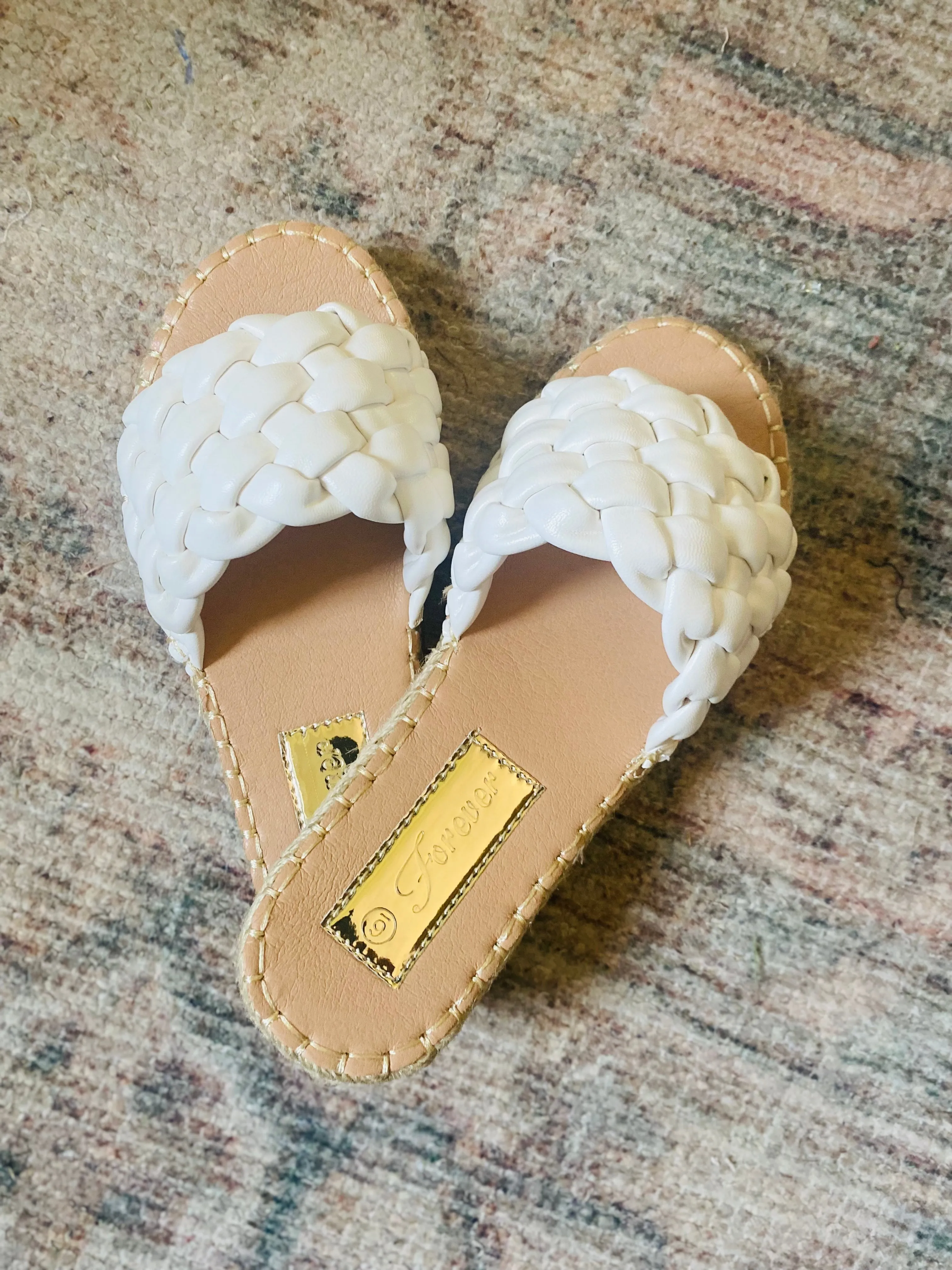 White Braided Sandal