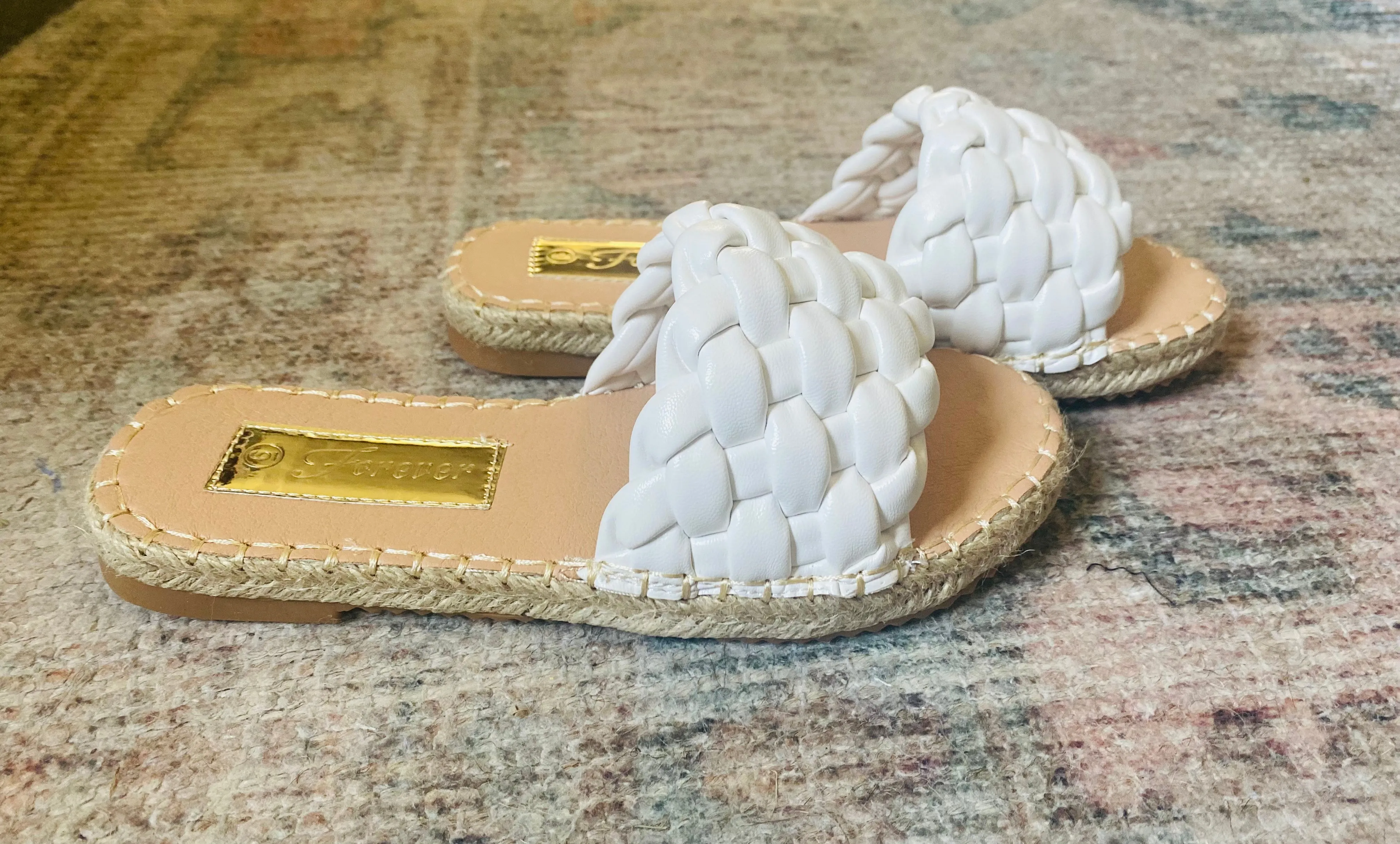 White Braided Sandal